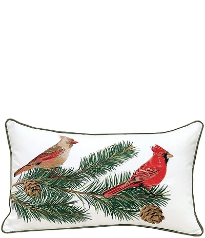 Rightside Design Cardinals & Pines Indoor/Outdoor Lumbar Throw Pillow