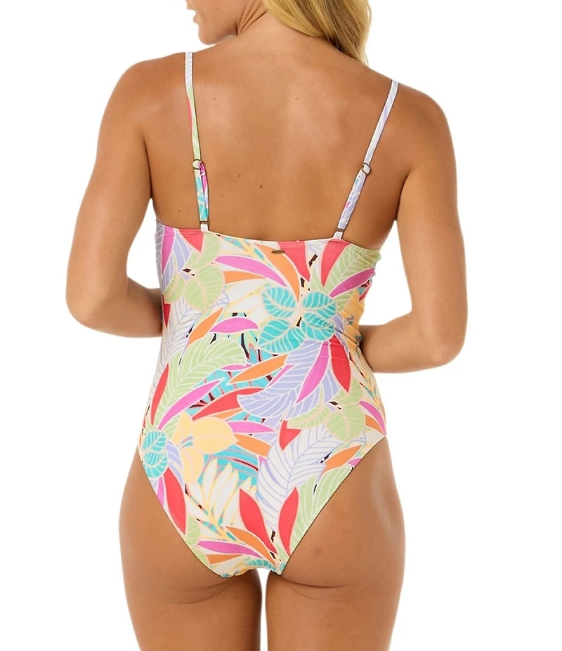 Rip Curl Cala Vadella V-Neck Underwire D-DDBra Size Tank One Piece Swimsuit