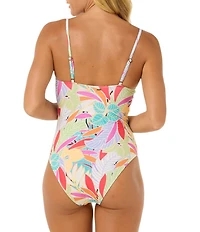 Rip Curl Cala Vadella V-Neck Underwire D-DDBra Size Tank One Piece Swimsuit