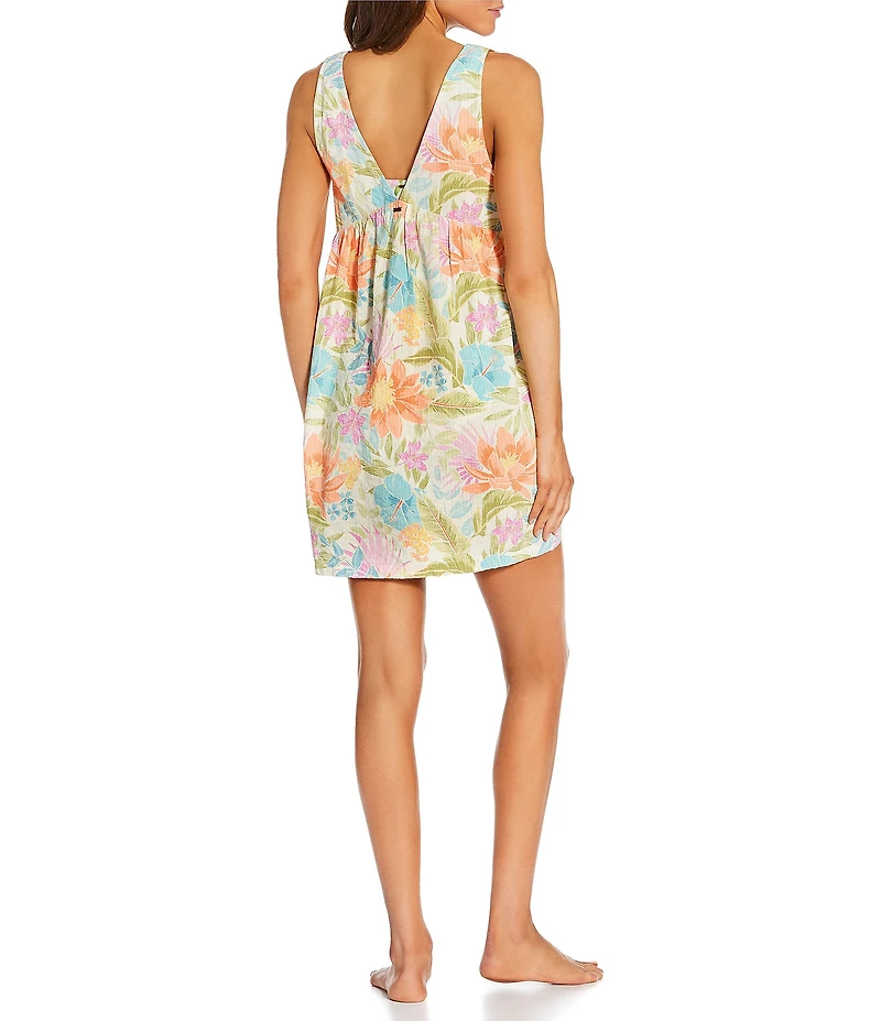 Rip Curl Catalina Island Floral V-Neck Dress Swim Cover-Up
