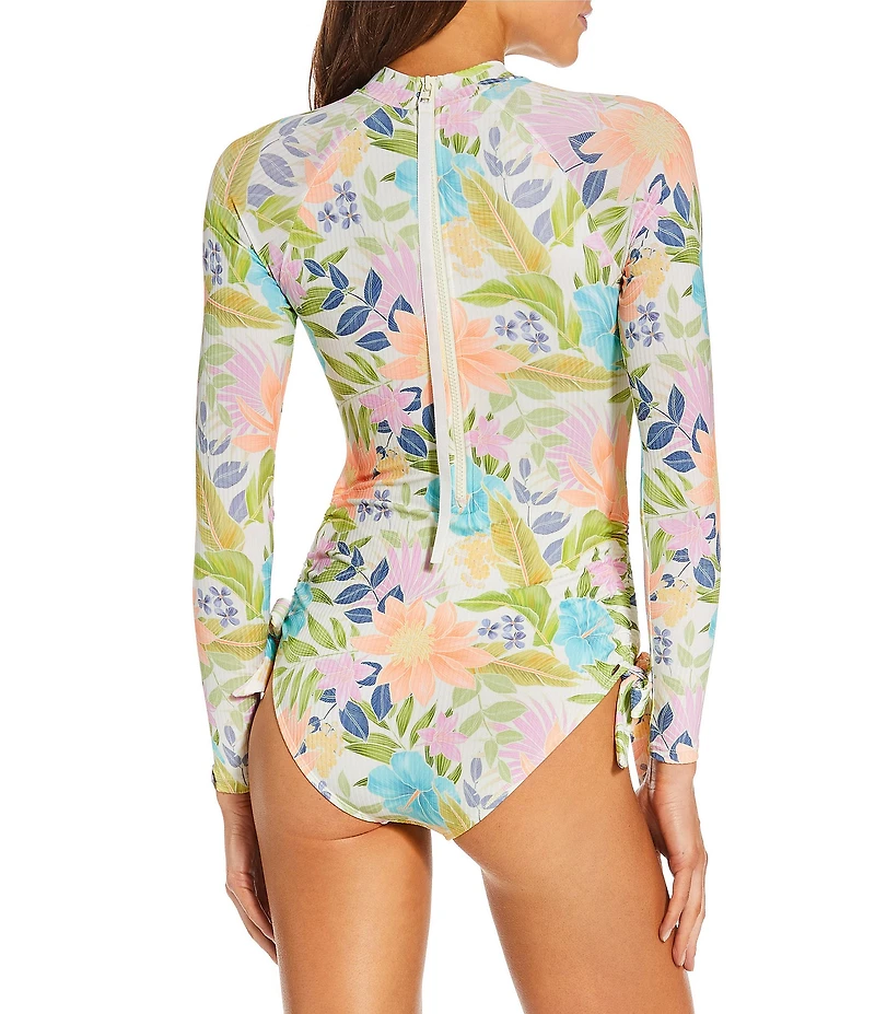 Rip Curl Cataline Island Floral High Neck UPF+50 Surf Suit One Piece Swimsuit