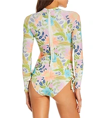 Rip Curl Cataline Island Floral High Neck UPF+50 Surf Suit One Piece Swimsuit