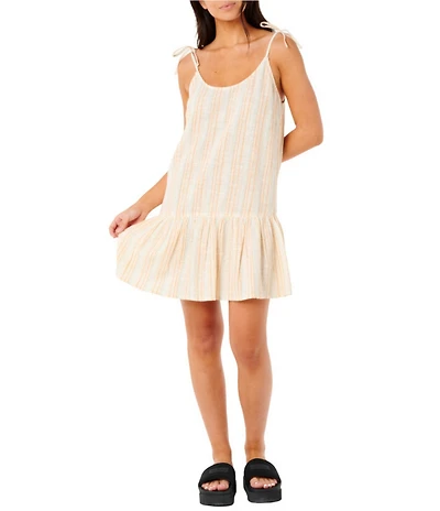 Rip Curl Classic Surf Sleeveless Striped Babydoll Swimsuit Cover-Up Dress