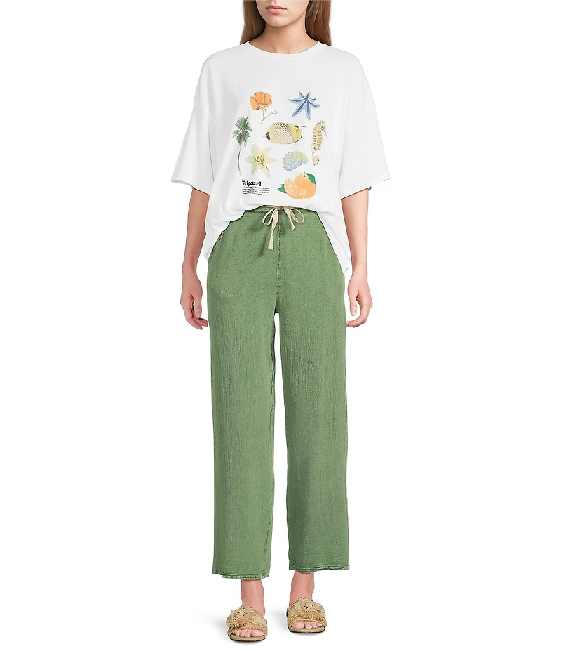 Rip Curl Classic Surf Wide Leg Crepe Poplin Pants