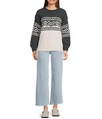 Rip Curl Cosmic Kiss Long Sleeve Mixed-Media Chenille Sweater