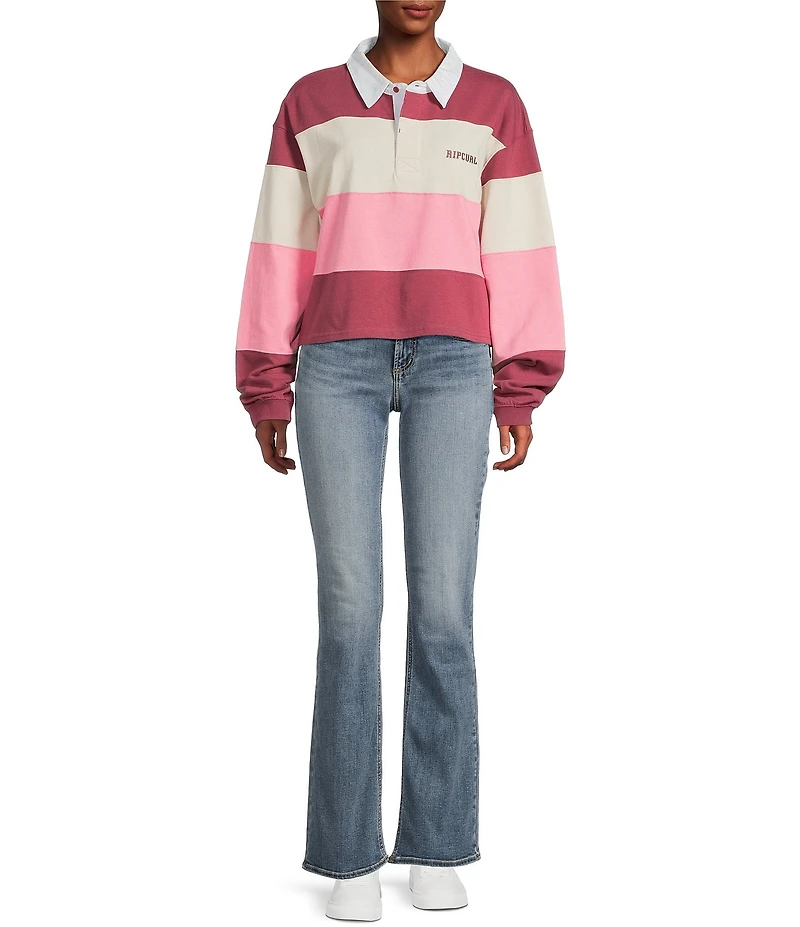 Rip Curl Keepsakes Long Sleeve Striped Rugby Shirt
