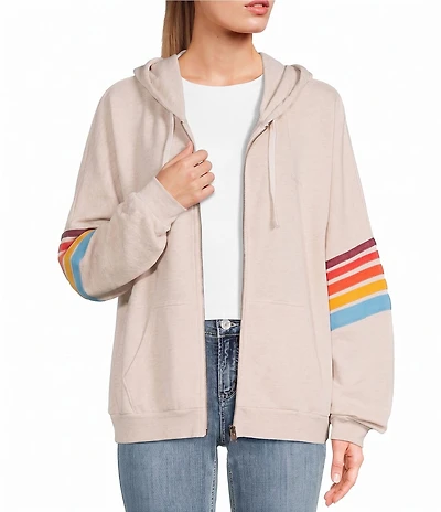 Rip Curl Long Sleeve Surf Revival Relaxed Zip Thru Hoodie