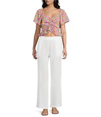 Rip Curl Malibu Cove Short Sleeve Floral Printed Peasant Top