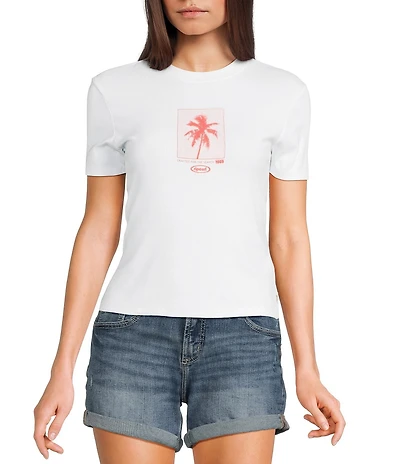 Rip Curl Neon Palm Short Sleeve Fitted T-Shirt