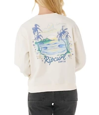 Rip Curl Pacific Long Sleeve Relaxed Fit Fleece Sweatshirt