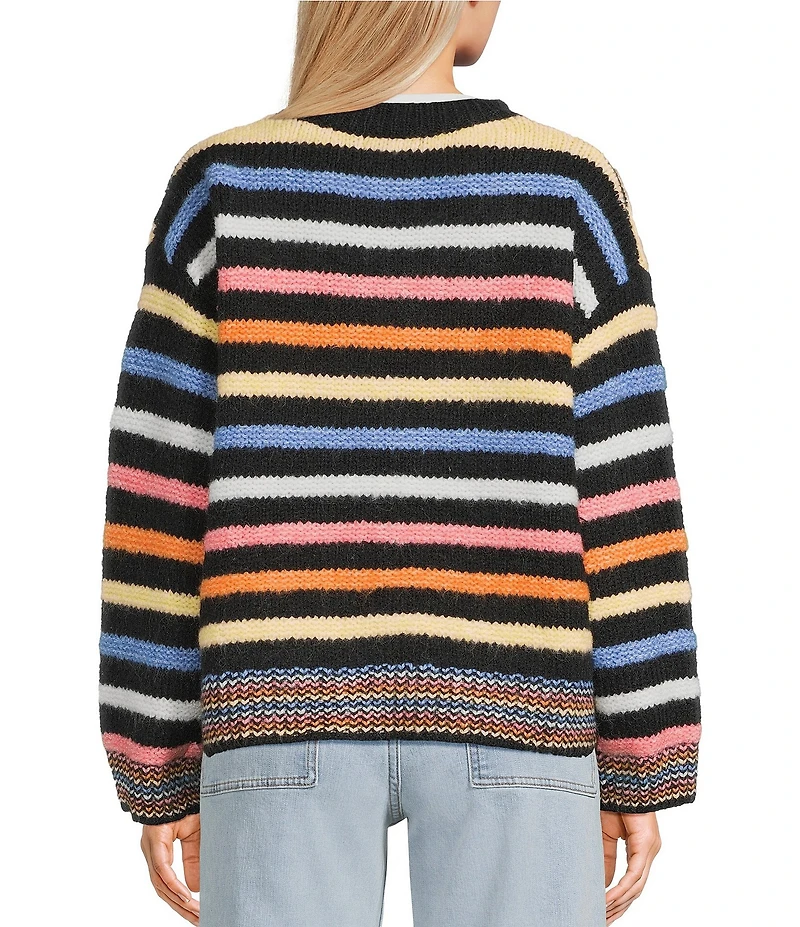 Rip Curl Pacific Rider Striped Long Sleeve Wool Blend Cardigan