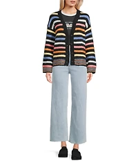 Rip Curl Pacific Rider Striped Long Sleeve Wool Blend Cardigan