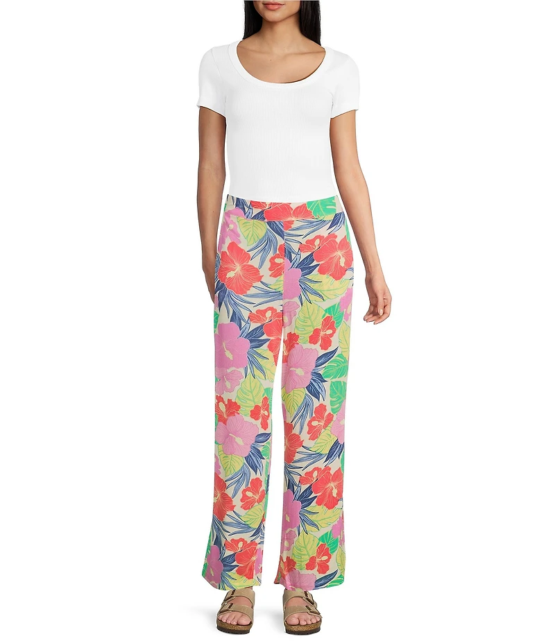 Rip Curl Party Pack Yardage Print Crinkled Beach Pants