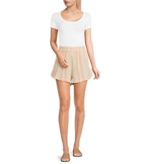 Rip Curl Premium Surf Coordinating Stripe Print Relaxed Pull-On Shorts