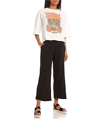 Rip Curl Premium Surf Beach High Rise Wide Leg Gauze Weave Coordinating Pants