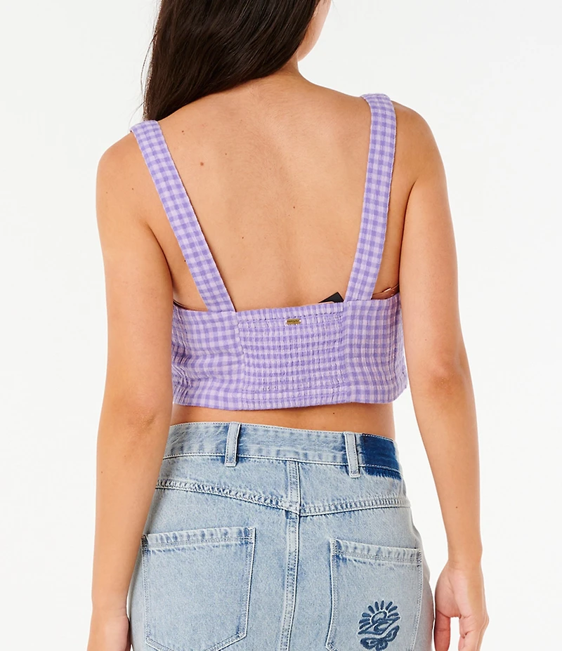 Rip Curl Premium Surf Checked Cropped Tank Top