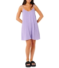 Rip Curl Premium Surf Gingham Sleeveless Swim Cover Up Dress