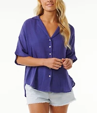 Rip Curl Premium Surf Relaxed Short Sleeve Button Front Woven Coordinating Shirt