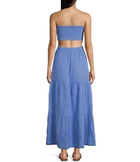 Rip Curl Premium Surf Strapless Open Cut Out Back Maxi Dress