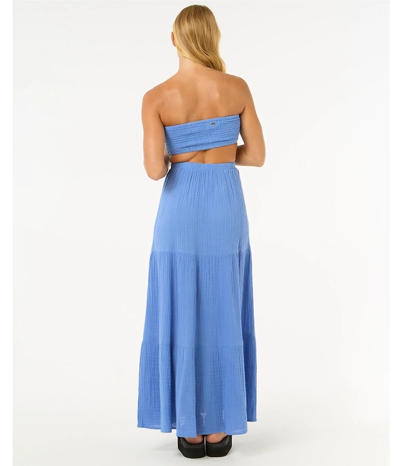 Rip Curl Premium Surf Strapless Open Cut Out Back Maxi Dress