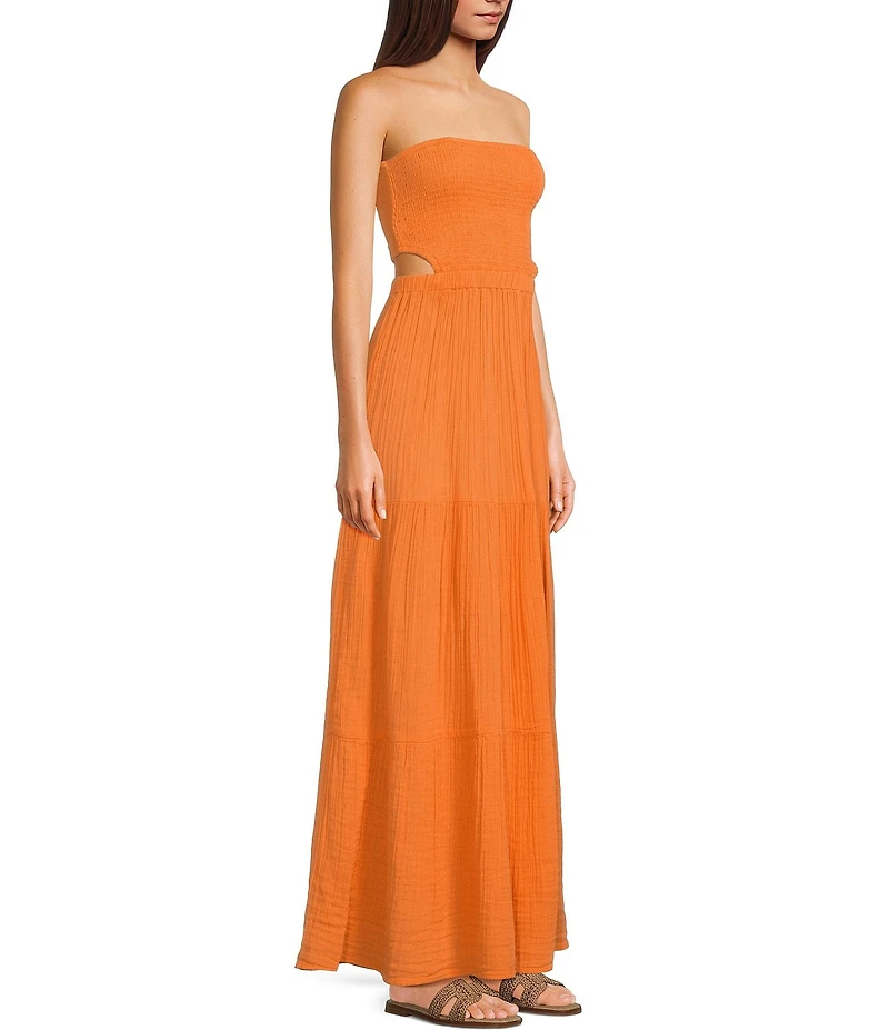 Rip Curl Premium Surf Strapless Open Cut Out Back Maxi Dress