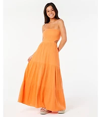 Rip Curl Premium Surf Strapless Open Cut Out Back Maxi Dress