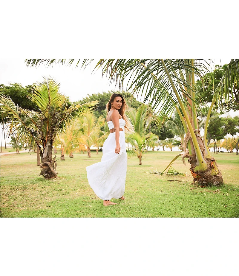 Rip Curl Premium Surf Strapless Open Cut Out Back Maxi Dress