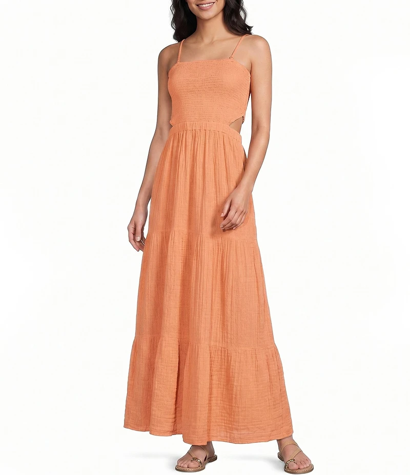 Rip Curl Premium Surf Strapless Open Cut Out Back Maxi Dress