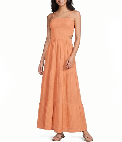Rip Curl Premium Surf Strapless Open Cut Out Back Maxi Dress