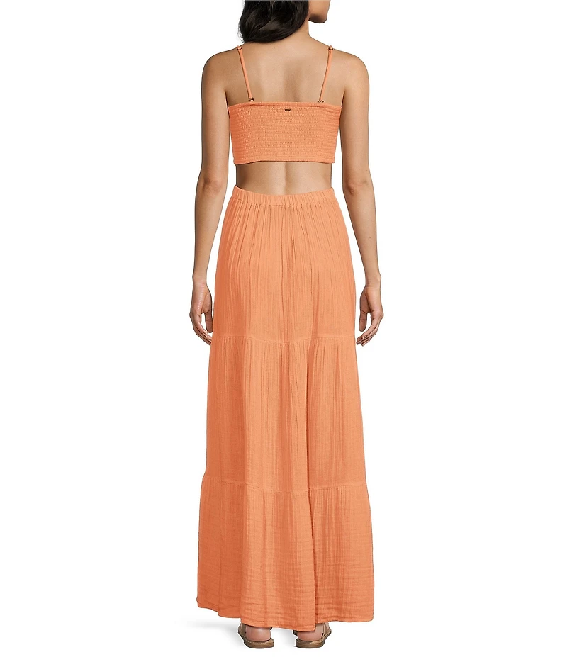 Rip Curl Premium Surf Strapless Open Cut Out Back Maxi Dress