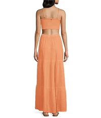 Rip Curl Premium Surf Strapless Open Cut Out Back Maxi Dress