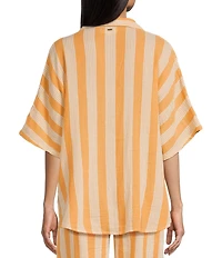 Rip Curl Premium Surf Striped Short Sleeve Button Front Coordinating Shirt