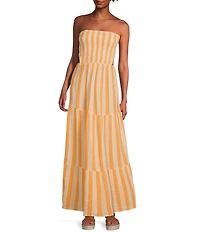 Rip Curl Premium Surf Striped Strapless Maxi Dress