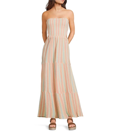 Rip Curl Premium Surf Striped Strapless Maxi Dress