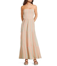 Rip Curl Premium Surf Striped Strapless Maxi Dress