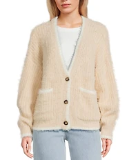 Rip Curl Shore Break Long Sleeve Yarn-Dyed-Stripe Wool-Blend Cardigan