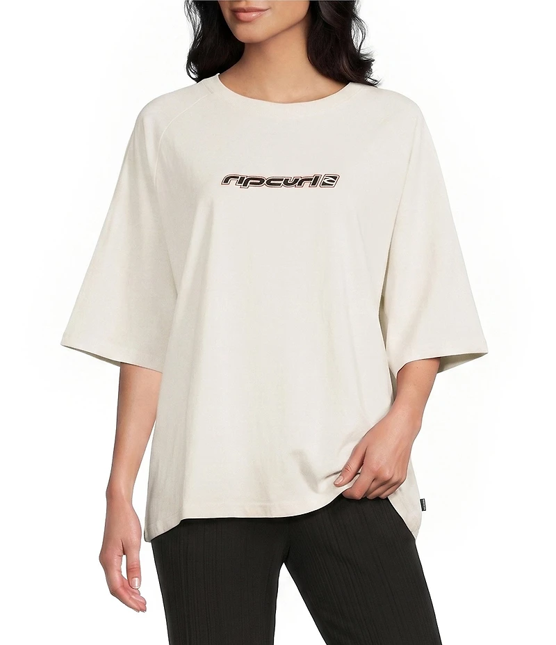 Rip Curl Short Sleeve Sunset Beach Raglan Boxy T-Shirt
