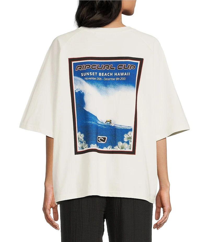 Rip Curl Short Sleeve Sunset Beach Raglan Boxy T-Shirt