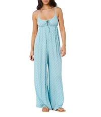 Rip Curl Sleeveless Half Moon Bay Tile Print Jumpsuit
