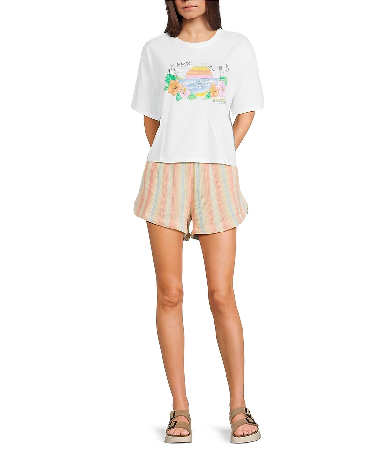 Rip Curl Sun Rays Crew Neck Short Sleeve Cropped Tee