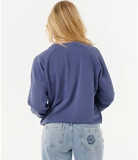 Rip Curl Surf Dept. Raglan Sleeve Relaxed Fit Terry Cloth Sweatshirt