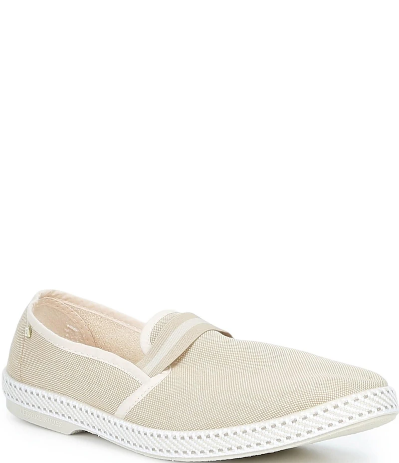 Rivieras Men's Canvas Oxford Stripe Slip-On Loafers