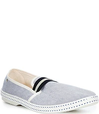 Rivieras Men's Canvas Oxford Stripe Slip-On Loafers