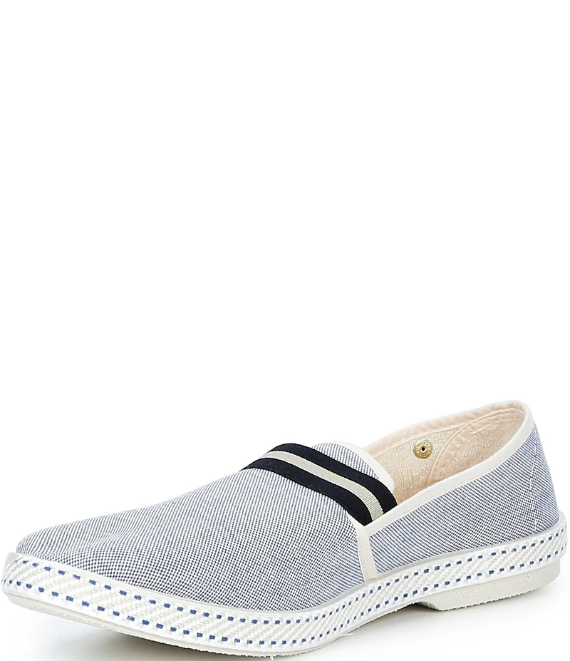 Rivieras Men's Canvas Oxford Stripe Slip-On Loafers