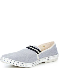 Rivieras Men's Canvas Oxford Stripe Slip-On Loafers