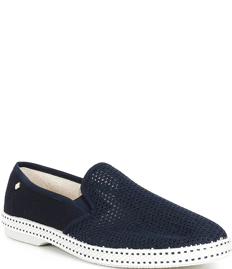 Rivieras Men's Classic Cotton Canvas Mesh Slip-On Loafers