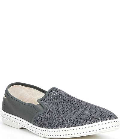 Rivieras Men's Classic Cotton Canvas Mesh Slip-On Loafers