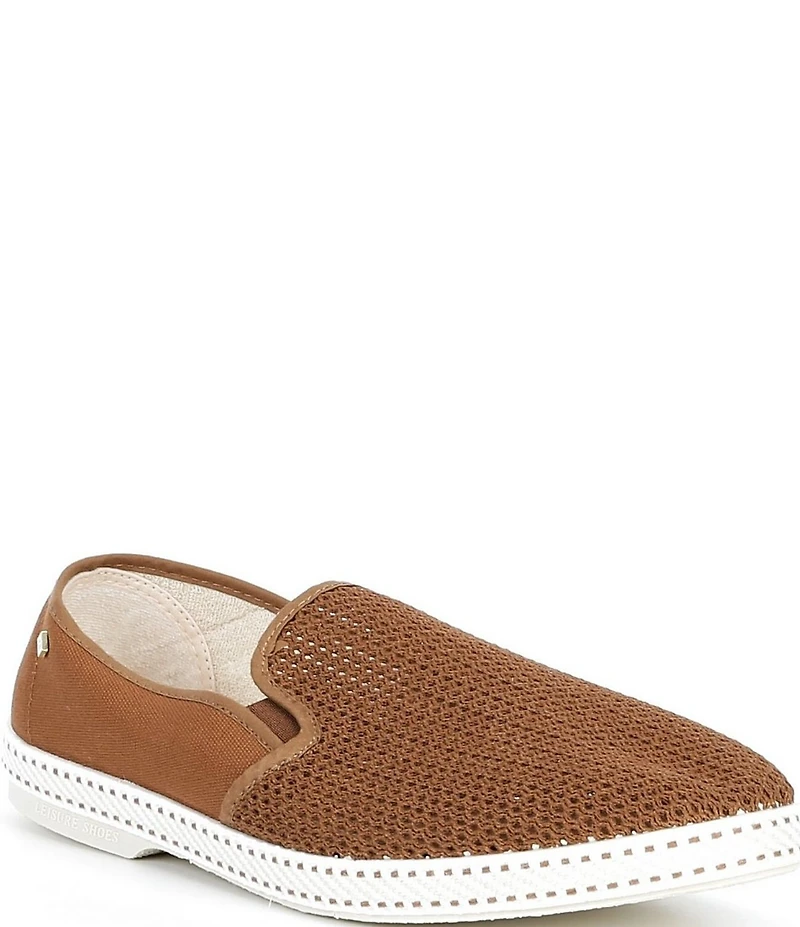 Rivieras Men's Classic Cotton Canvas Mesh Slip-On Loafers