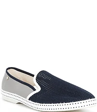 Rivieras Men's Classic Cotton Canvas Mesh Slip-On Loafers