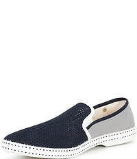 Rivieras Men's Classic Cotton Canvas Mesh Slip-On Loafers